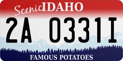 ID license plate 2A0331I