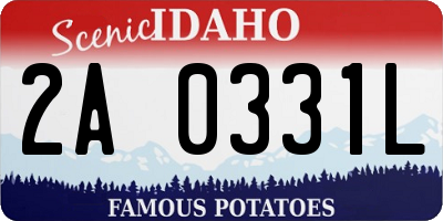 ID license plate 2A0331L