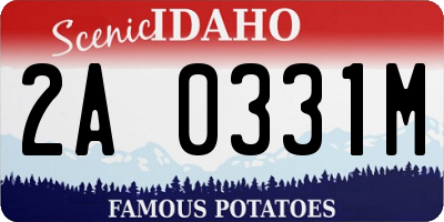 ID license plate 2A0331M