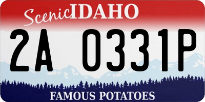 ID license plate 2A0331P