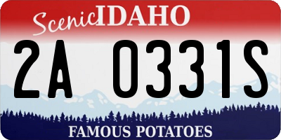 ID license plate 2A0331S