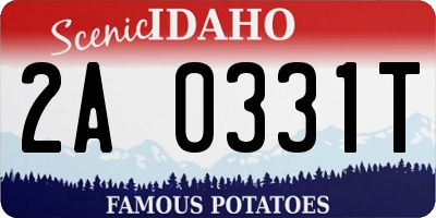 ID license plate 2A0331T