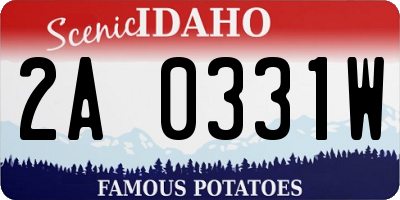 ID license plate 2A0331W
