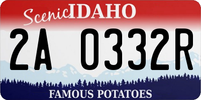 ID license plate 2A0332R