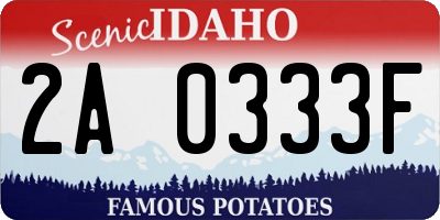 ID license plate 2A0333F