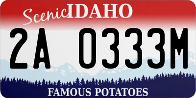ID license plate 2A0333M