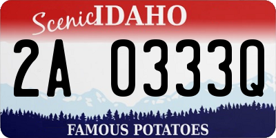 ID license plate 2A0333Q