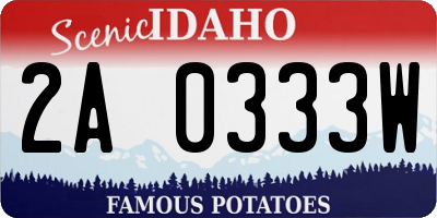 ID license plate 2A0333W