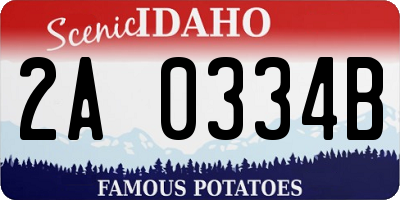 ID license plate 2A0334B