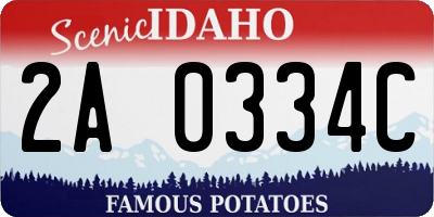 ID license plate 2A0334C