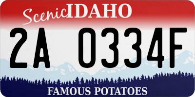 ID license plate 2A0334F