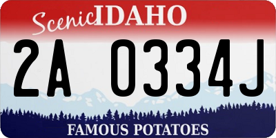 ID license plate 2A0334J