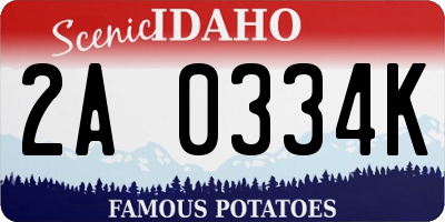 ID license plate 2A0334K