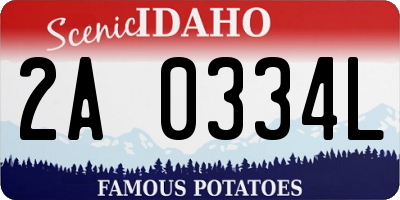 ID license plate 2A0334L