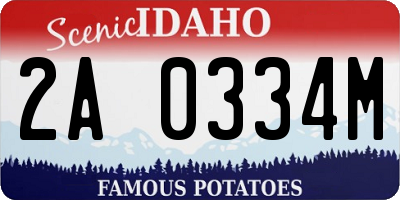 ID license plate 2A0334M