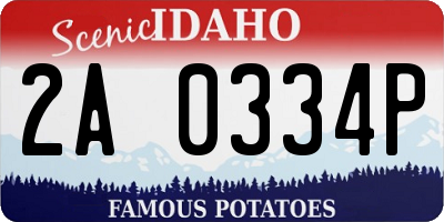 ID license plate 2A0334P