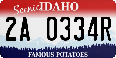 ID license plate 2A0334R