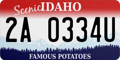ID license plate 2A0334U