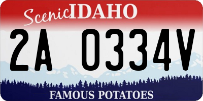 ID license plate 2A0334V