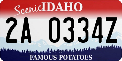 ID license plate 2A0334Z
