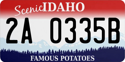 ID license plate 2A0335B