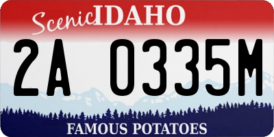 ID license plate 2A0335M