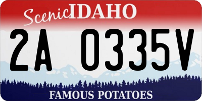 ID license plate 2A0335V