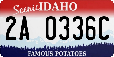 ID license plate 2A0336C
