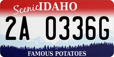 ID license plate 2A0336G