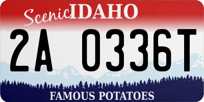 ID license plate 2A0336T