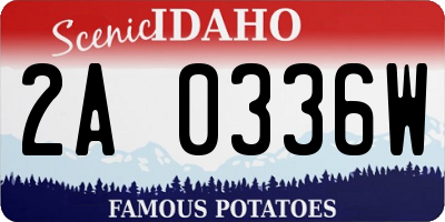 ID license plate 2A0336W