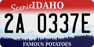 ID license plate 2A0337E