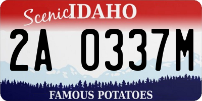ID license plate 2A0337M