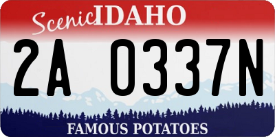 ID license plate 2A0337N
