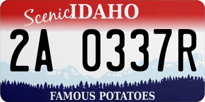 ID license plate 2A0337R