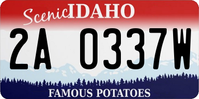 ID license plate 2A0337W