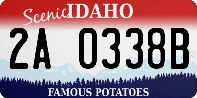 ID license plate 2A0338B