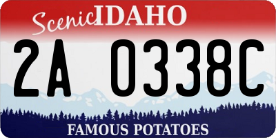ID license plate 2A0338C