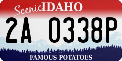 ID license plate 2A0338P