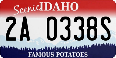 ID license plate 2A0338S