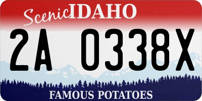 ID license plate 2A0338X