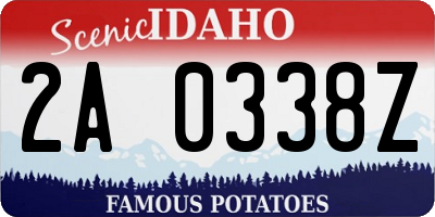ID license plate 2A0338Z