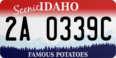 ID license plate 2A0339C