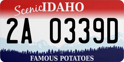 ID license plate 2A0339D