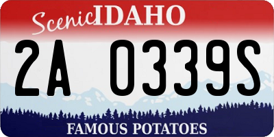 ID license plate 2A0339S
