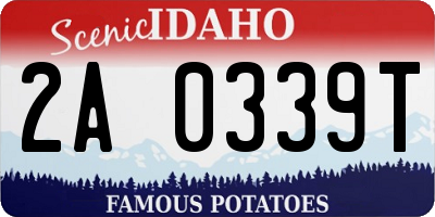 ID license plate 2A0339T