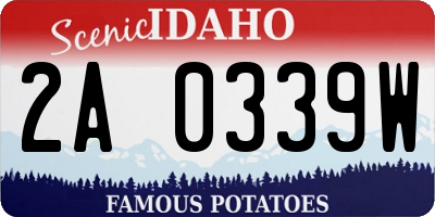 ID license plate 2A0339W