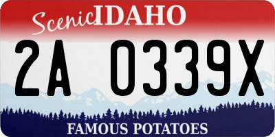 ID license plate 2A0339X