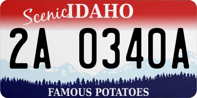 ID license plate 2A0340A