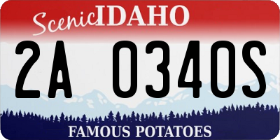 ID license plate 2A0340S